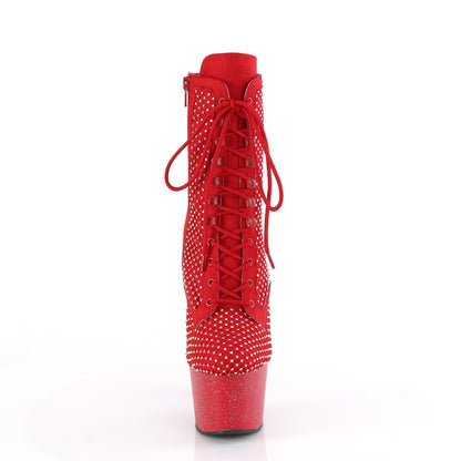 7" Heel, 2 3/4" PF Lace-Up RS Mesh Ankle Boot, Side Zip (Pleaser ADO1020RM/BFS-RS/M)