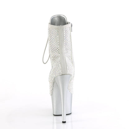 7" Heel, 2 3/4" PF Lace-Up RS Mesh Ankle Boot, Side Zip (Pleaser ADO1020RM/BFS-RS/M)