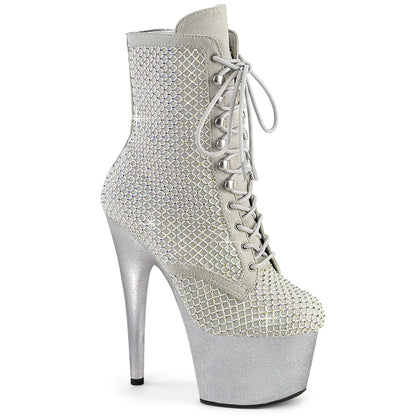 7" Heel, 2 3/4" PF Lace-Up RS Mesh Ankle Boot, Side Zip (Pleaser ADO1020RM/BFS-RS/M)