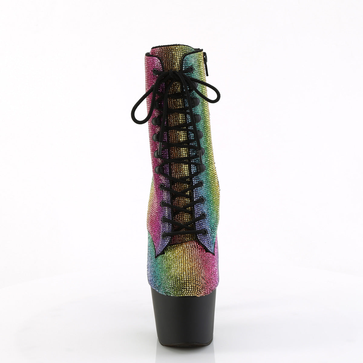 *7" Heel , 2 3/4" PF RS Embellished Ankle Boot, Side Zip (Pleaser ADO1020RS/BRS/M)