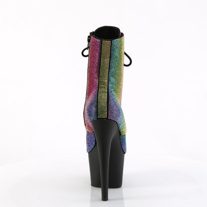 *7" Heel , 2 3/4" PF RS Embellished Ankle Boot, Side Zip (Pleaser ADO1020RS/BRS/M)