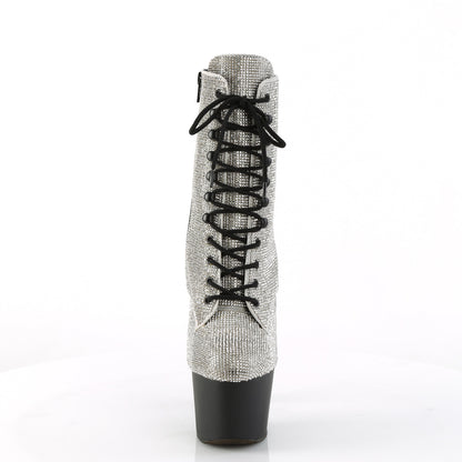 *7" Heel , 2 3/4" PF RS Embellished Ankle Boot, Side Zip (Pleaser ADO1020RS/BRS/M)