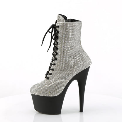 *7" Heel , 2 3/4" PF RS Embellished Ankle Boot, Side Zip (Pleaser ADO1020RS/BRS/M)