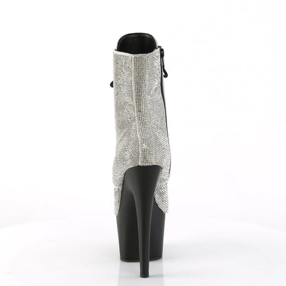 *7" Heel , 2 3/4" PF RS Embellished Ankle Boot, Side Zip (Pleaser ADO1020RS/BRS/M)