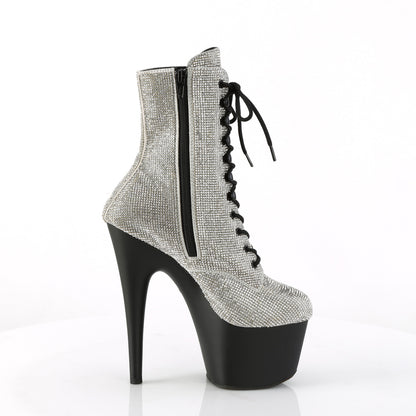 *7" Heel , 2 3/4" PF RS Embellished Ankle Boot, Side Zip (Pleaser ADO1020RS/BRS/M)