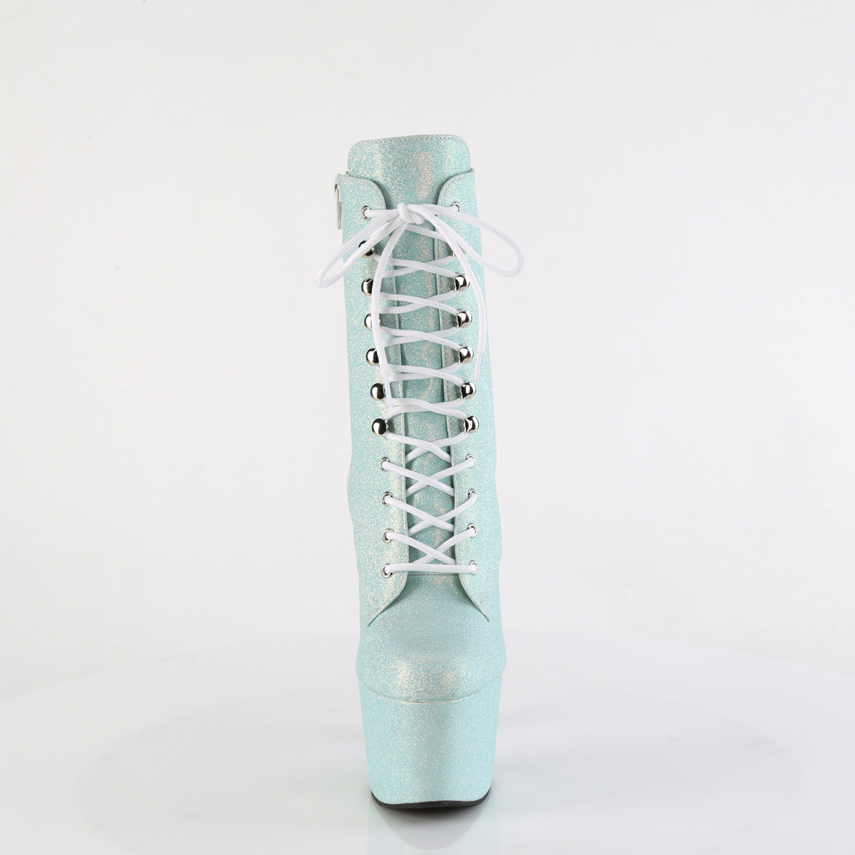 *7" Heel, 2 3/4" PF Lace-Up Front Ankle Boot, Side Zip (Pleaser ADO1020SDG/BBG)