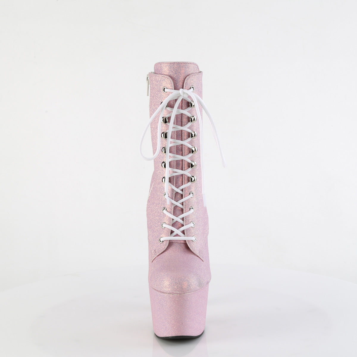 *7" Heel, 2 3/4" PF Lace-Up Front Ankle Boot, Side Zip (Pleaser ADO1020SDG/BBG)