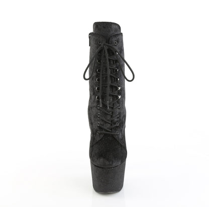 7" Heel, 2 3/4" PF Lace-Up Front Ankle Boot, Side Zip (Pleaser ADO1020WR/BFA/M)