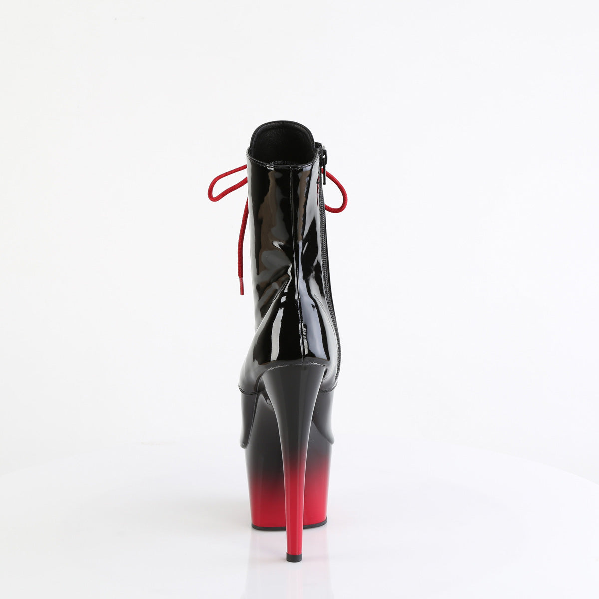 *7" Heel, 2 3/4" PF Peep Toe Lace-Up Ankle Boot, Side Zip (Pleaser ADO1021BR-H/B/B-R)