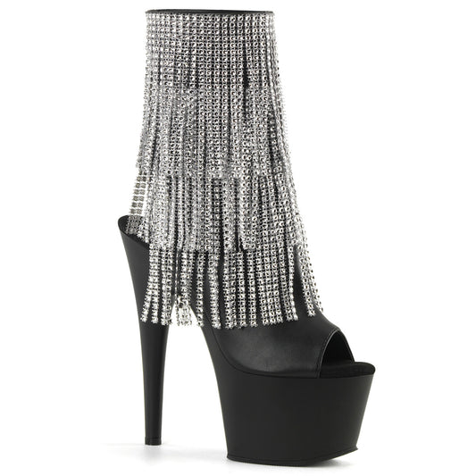 **7" Heel, 2 3/4" PF Open Toe/Heel Ankle Boot, Side Zip (Pleaser ADO1024RSF/BPU/M)