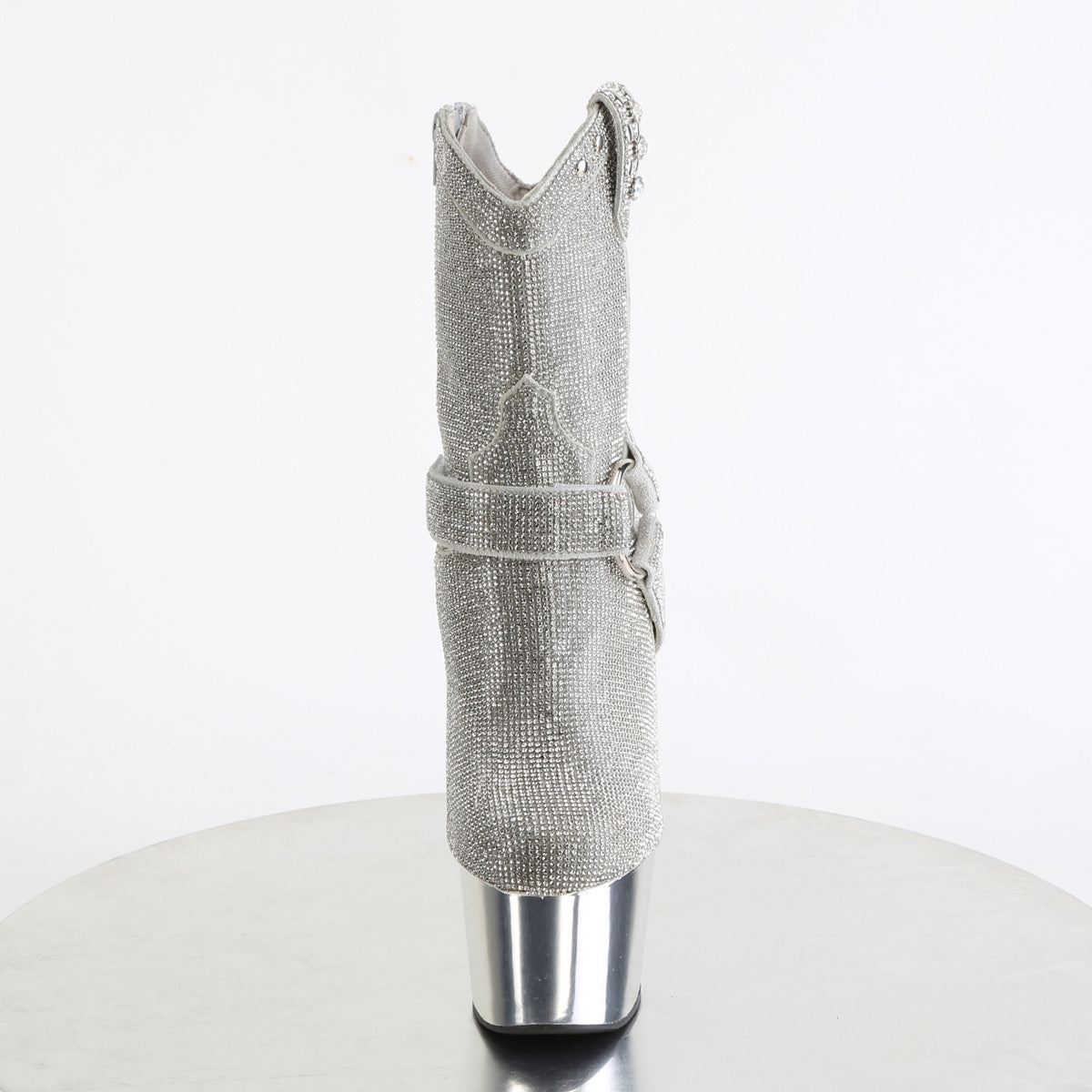 *7" Heel, 2 3/4" PF RS Embellished Ankle Boot, Side Zip (Pleaser ADO1029CHRS/BP/BPCH)