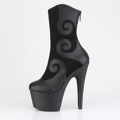 7" Heel, 2 3/4" PF Ankle Boot, Back Zip (Pleaser ADO1034/BFS-PU/M)