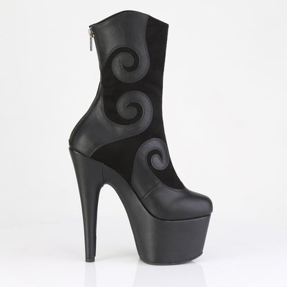 7" Heel, 2 3/4" PF Ankle Boot, Back Zip (Pleaser ADO1034/BFS-PU/M)