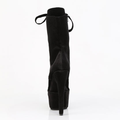 7" Heel, 2 3/4" PF Velvet Lace-Up Front Ankle Boot (Pleaser ADO1045VEL/B/M)