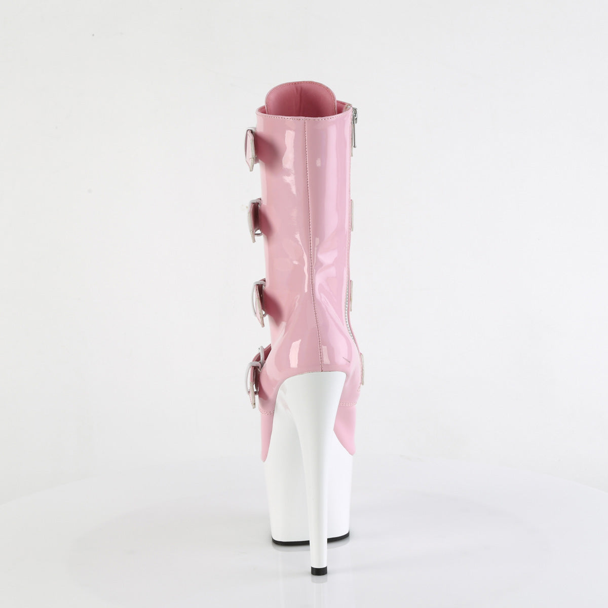 *7" Heel, 2 3/4" PF Two Tone Lace-Up Ankle Boot, Side Zip (Pleaser ADO1046TT/BPHG/W)