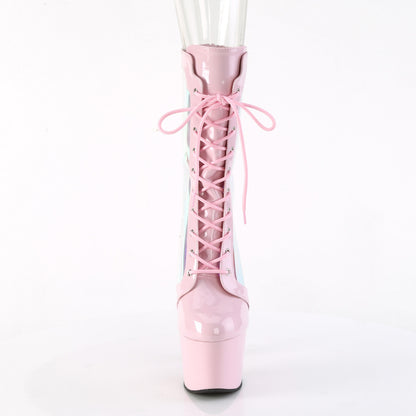*7" Heel, 2 3/4" PF Lace-Up Front Anke Boot, Back Zip (Pleaser ADO1047/BPPT-HG/BP)