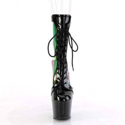 *7" Heel, 2 3/4" PF Lace-Up Front Anke Boot, Back Zip (Pleaser ADO1047/BPPT-HG/BP)