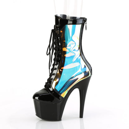 *7" Heel, 2 3/4" PF Lace-Up Front Anke Boot, Back Zip (Pleaser ADO1047/BPPT-HG/BP)