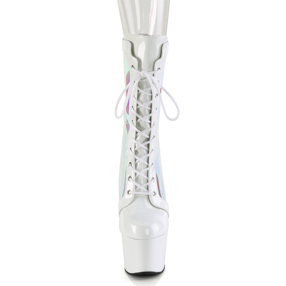 *7" Heel, 2 3/4" PF Lace-Up Front Anke Boot, Back Zip (Pleaser ADO1047/BPPT-HG/BP)
