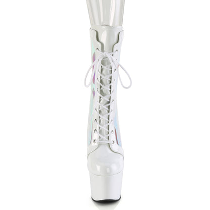 *7" Heel, 2 3/4" PF Lace-Up Front Anke Boot, Back Zip (Pleaser ADO1047/BPPT-HG/BP)