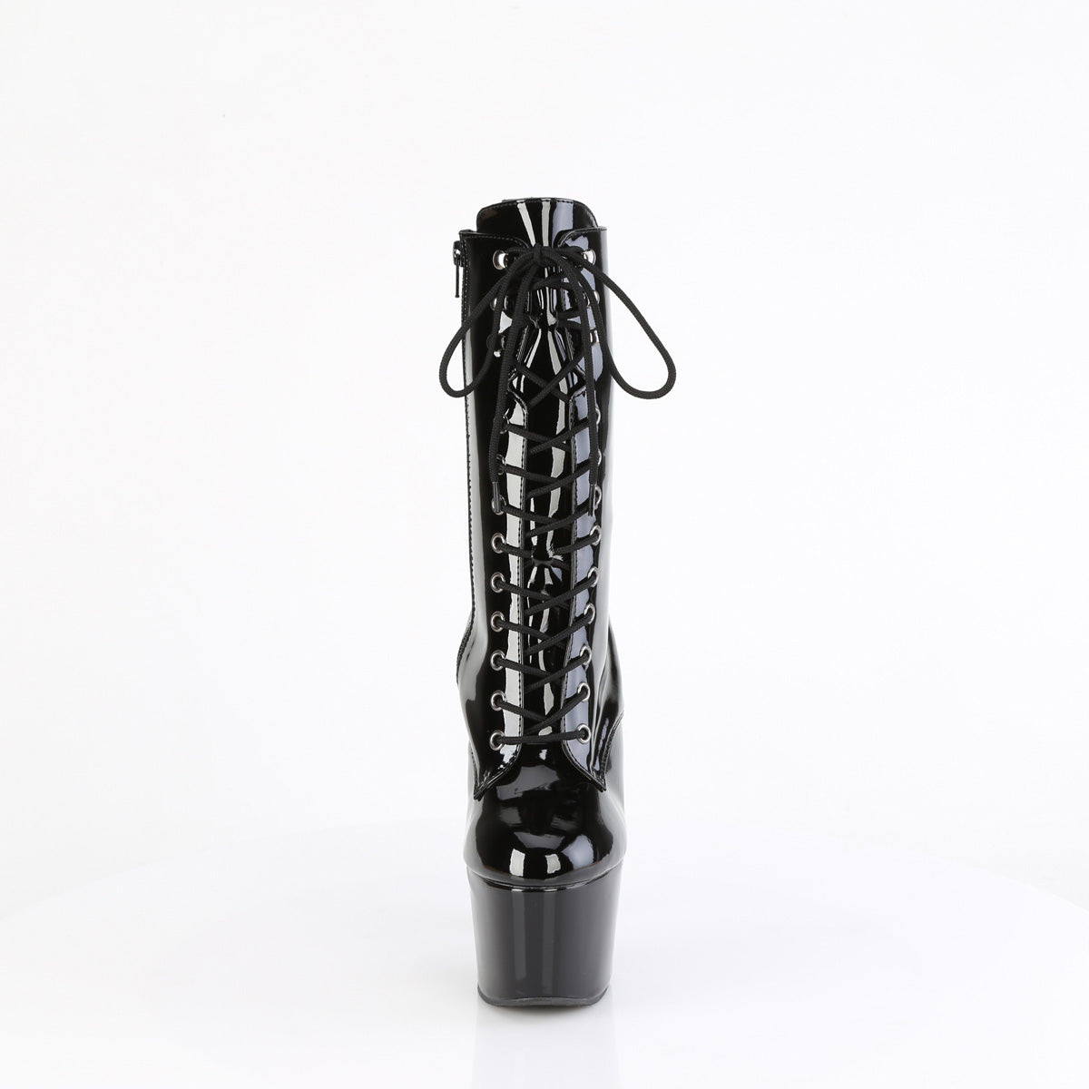 7" Heel, 2 3/4" PF Lace-Up Front Ankle Boot, Side Zip (Pleaser ADO1049WR/B/M)