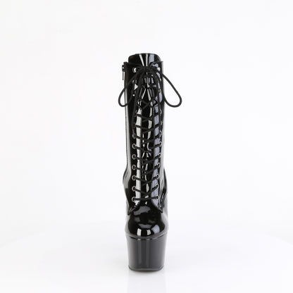 7" Heel, 2 3/4" PF Lace-Up Front Ankle Boot, Side Zip (Pleaser ADO1049WR/B/M)