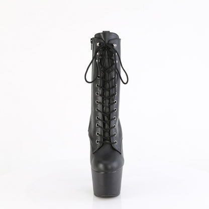 7" Heel, 2 3/4" PF Lace-Up Front Ankle Boot, Side Zip (Pleaser ADO1049WR/B/M)