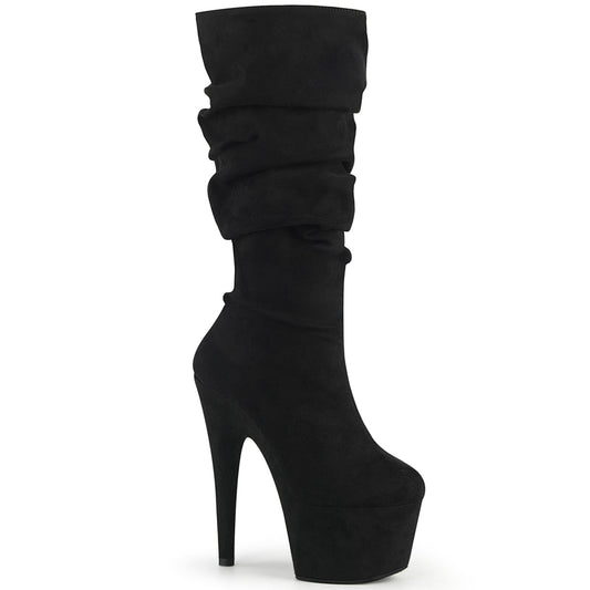 *7" Heel, 2 3/4" PF Slouch Mid-Calf Boot, Inside Zip (Pleaser ADO1061/BFS/M)