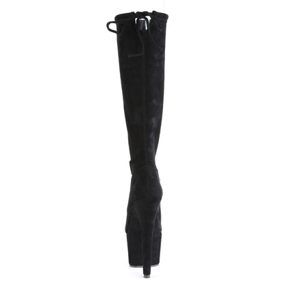 **7" Heel, 2 3/4" PF Stretch Pull-On Knee Boot (Pleaser ADO2008/BFS/M)