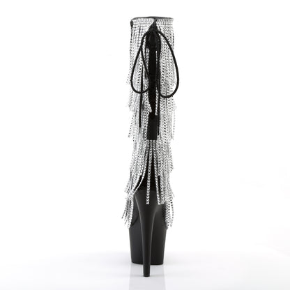 7" Heel, 2 3/4" PF Lace-Up Stretch PF Knee Boot, Side Zip (Pleaser ADO2024RSF/BPU/M)