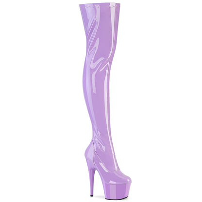 7" Heel, 2 3/4" PF Stretch Thigh Boot, Side Zip (Pleaser ADO3000/B/M)