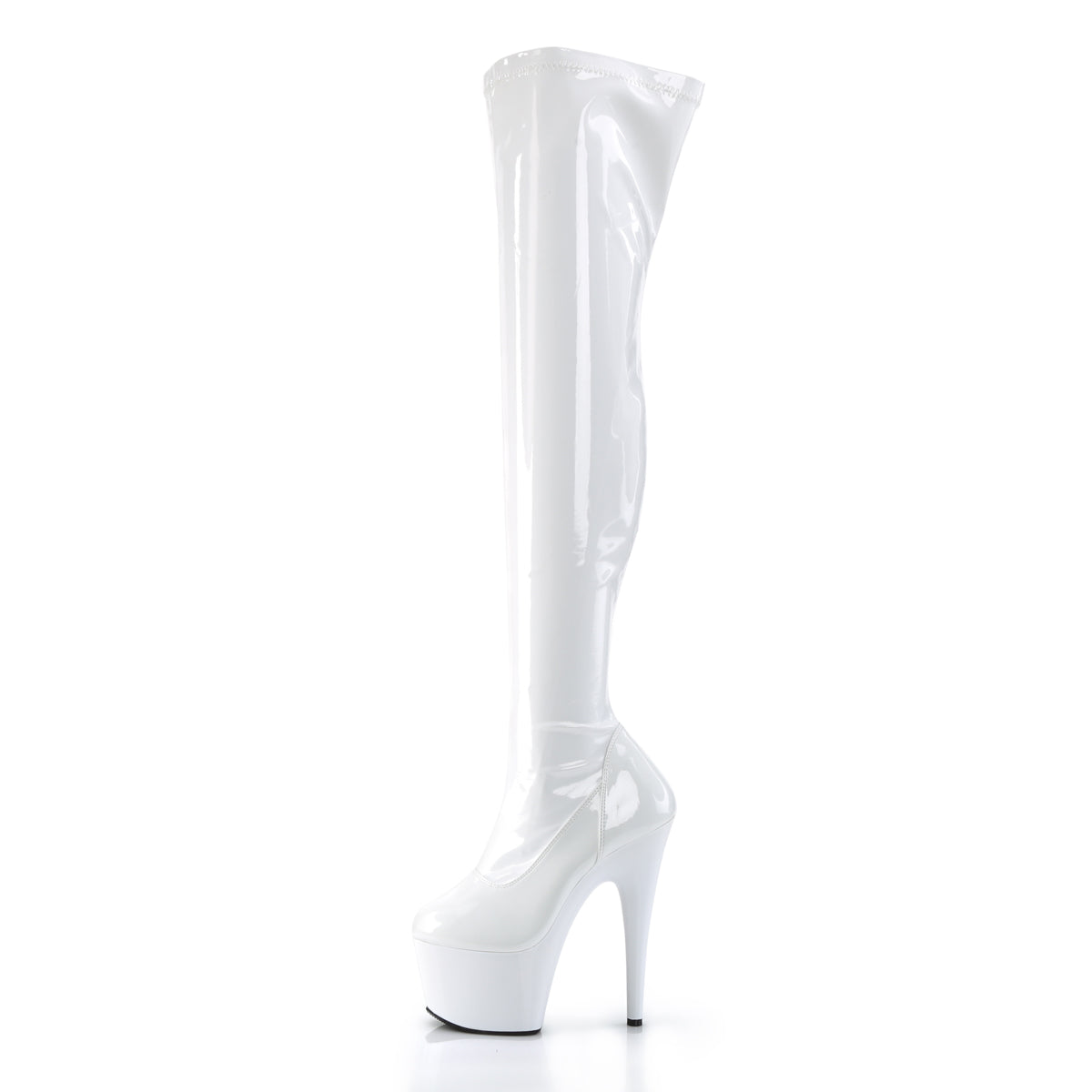 7" Heel, 2 3/4" PF Stretch Thigh Boot, Side Zip (Pleaser ADO3000/B/M)