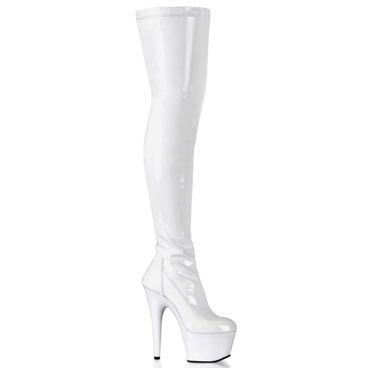 7" Heel, 2 3/4" PF Stretch Thigh Boot, Side Zip (Pleaser ADO3000/B/M)