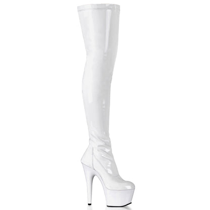 7" Heel, 2 3/4" PF Stretch Thigh Boot, Side Zip (Pleaser ADO3000/B/M)