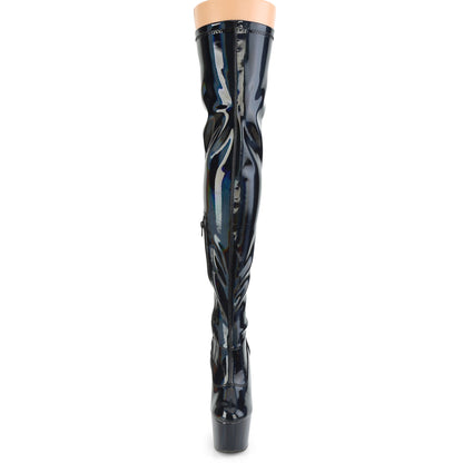 7" Heel, 2 3/4" PF Stretch Thigh Boot, Side Zip (Pleaser ADO3000HWR/BHG/M)