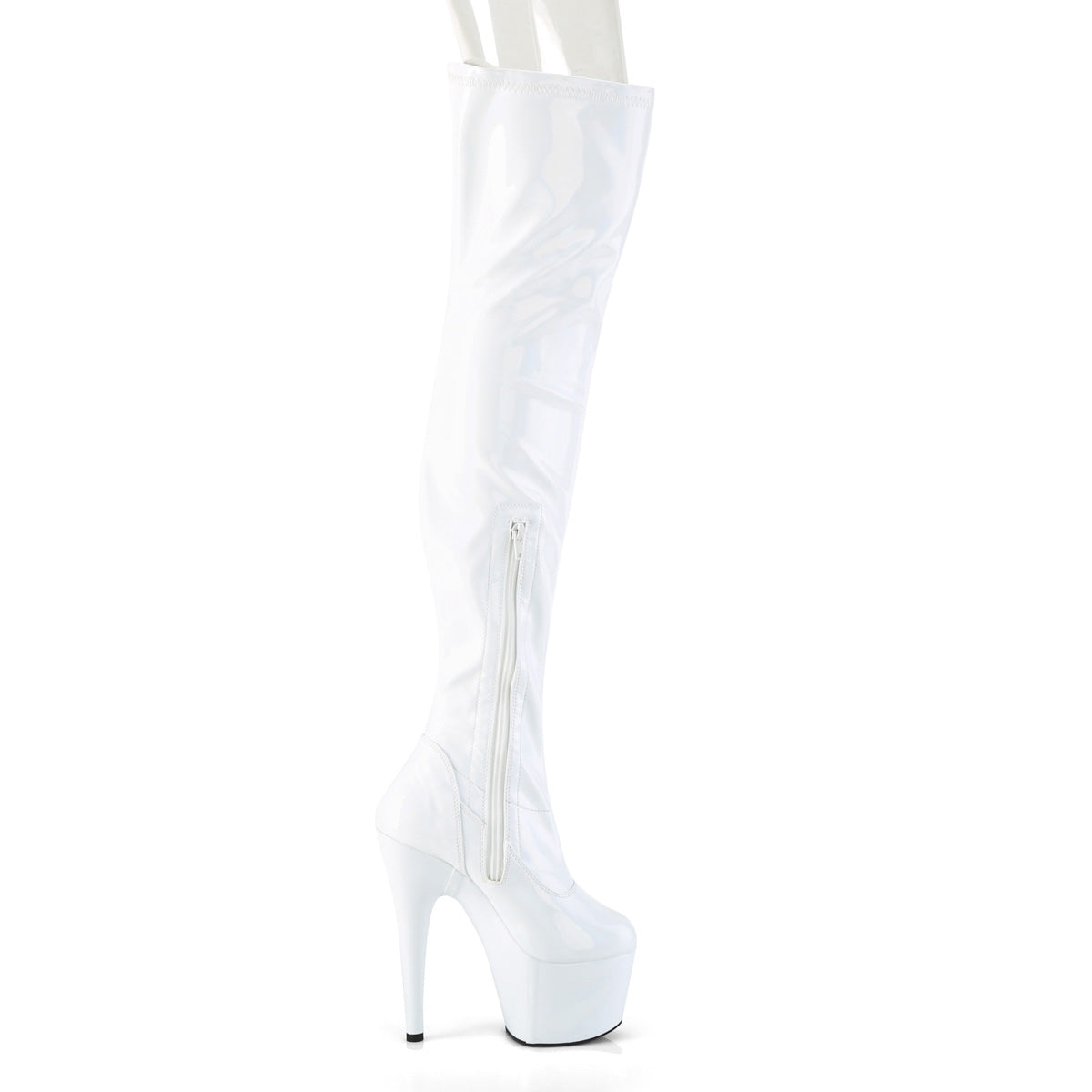 7" Heel, 2 3/4" PF Stretch Thigh Boot, Side Zip (Pleaser ADO3000HWR/BHG/M)