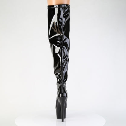 7" Heel, 2 3/4" PF Wide Calf Stretch Thigh Boot, Side Zip (Pleaser ADO3000WCF/B/M)