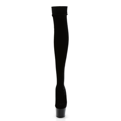 7" Heel, 2 3/4" PF Stretch Thigh Boot, Side Zip (Pleaser ADO3002/B/VEL)