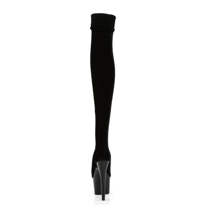 7" Heel, 2 3/4" PF Stretch Thigh Boot, Side Zip (Pleaser ADO3002/B/VEL)