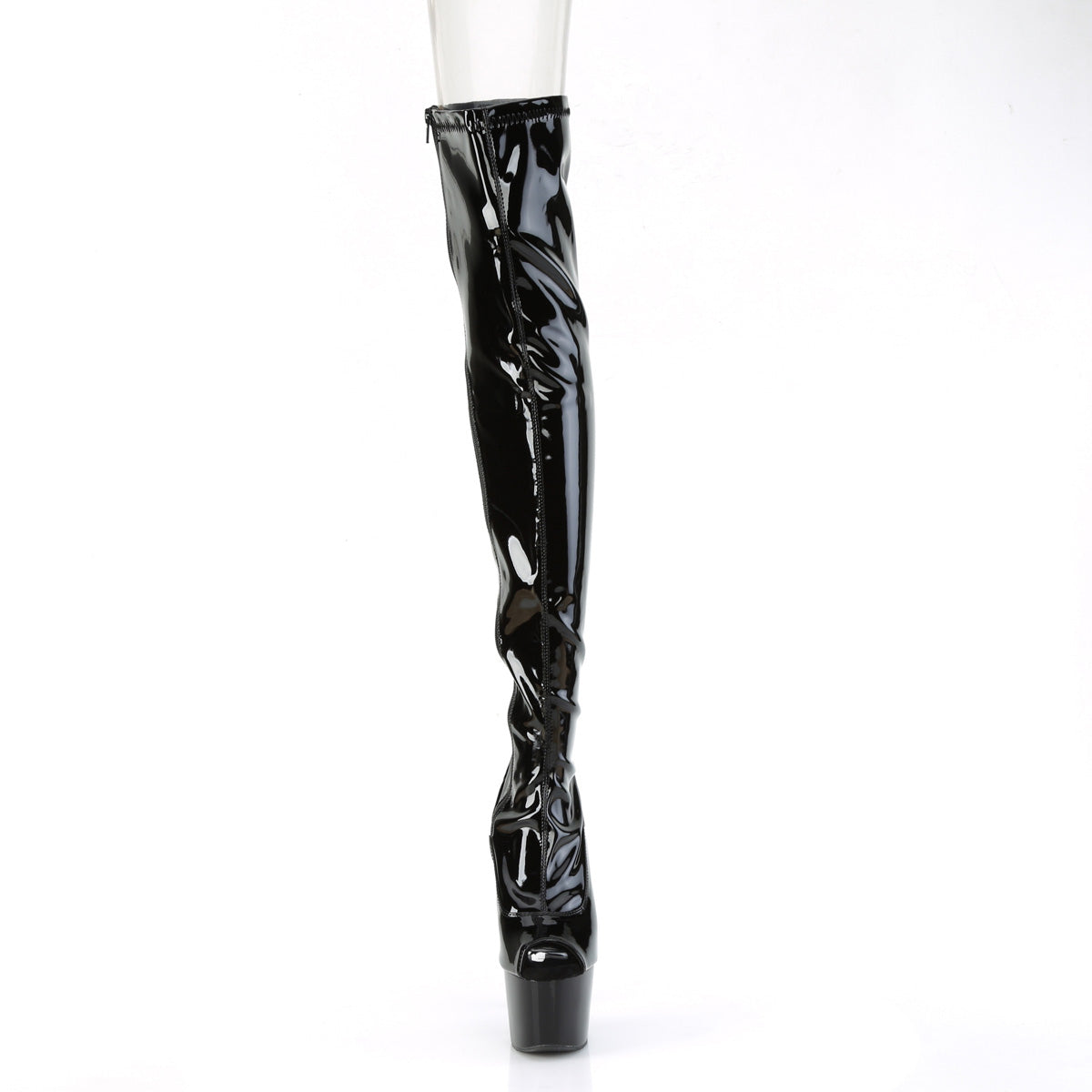 7" Heel, 2 3/4" PF Peep Toe Thigh High Boot, Side Zip (Pleaser ADO3011/B/M)