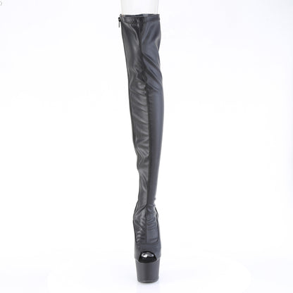 7" Heel, 2 3/4" PF Peep Toe Thigh High Boot, Side Zip (Pleaser ADO3011/B/M)