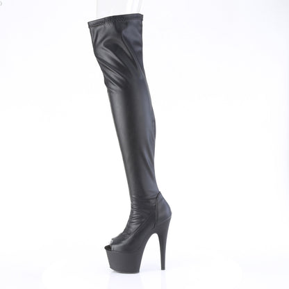 7" Heel, 2 3/4" PF Peep Toe Thigh High Boot, Side Zip (Pleaser ADO3011/B/M)