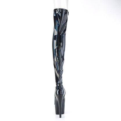 7" Heel, 2 3/4" PF Peep Toe Thigh High Boot, Side Zip (Pleaser ADO3011HWR/BHG/M)