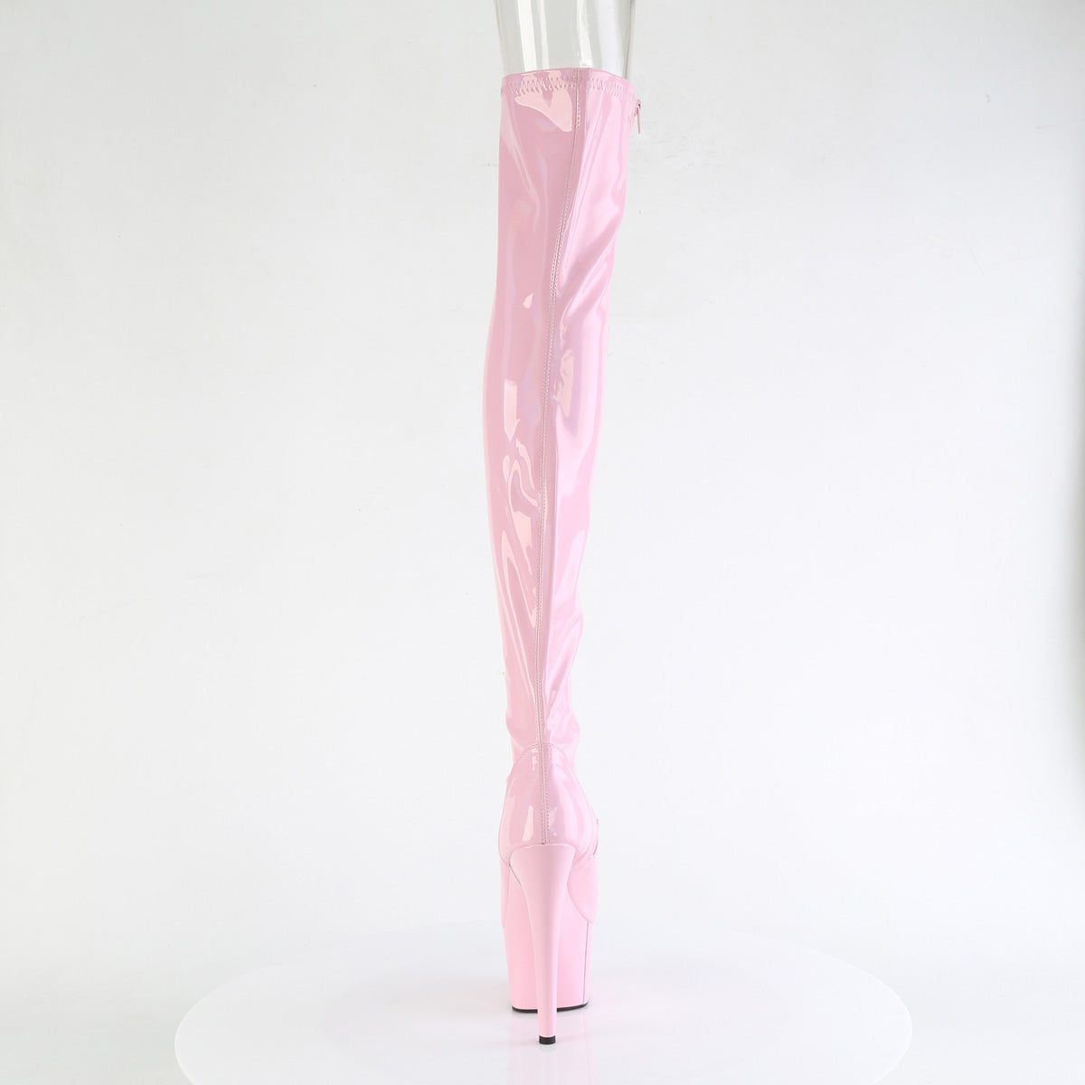 7" Heel, 2 3/4" PF Peep Toe Thigh High Boot, Side Zip (Pleaser ADO3011HWR/BHG/M)