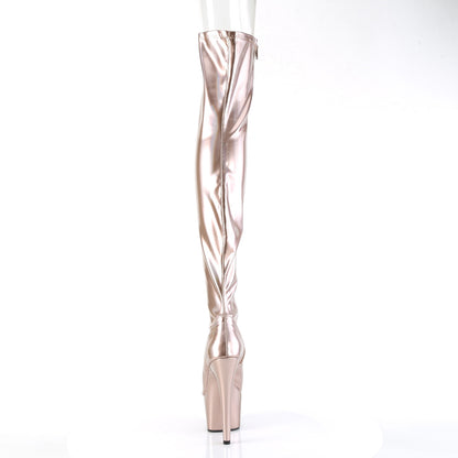 7" Heel, 2 3/4" PF Peep Toe Thigh High Boot, Side Zip (Pleaser ADO3011HWR/BHG/M)