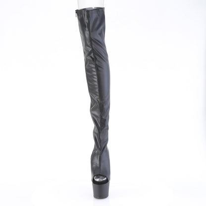 7" Heel, 2 3/4" PF Open Heel/Toe Thigh High Boot, Side Zip (Pleaser ADO3017/B/M)