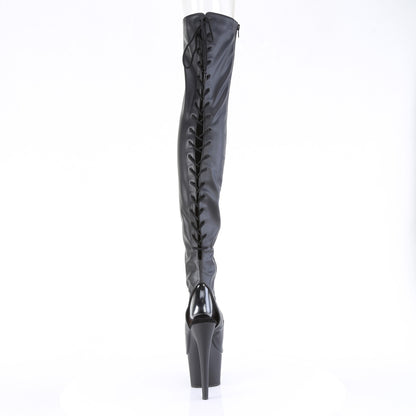 7" Heel, 2 3/4" PF Open Heel/Toe Thigh High Boot, Side Zip (Pleaser ADO3017/B/M)