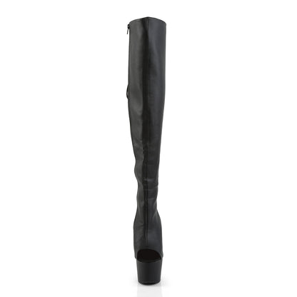 7" Heel, 2 3/4"PF Open Toe/Heel Over-The-Knee Boot, Side Zip (Pleaser ADO3019/BPU/M)