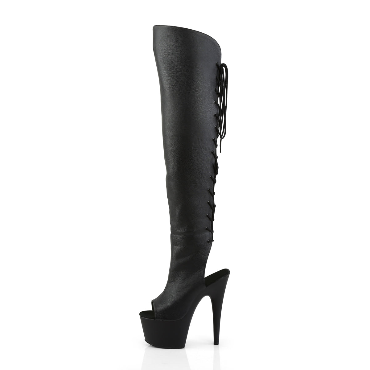 7" Heel, 2 3/4"PF Open Toe/Heel Over-The-Knee Boot, Side Zip (Pleaser ADO3019/BPU/M)