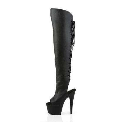 7" Heel, 2 3/4"PF Open Toe/Heel Over-The-Knee Boot, Side Zip (Pleaser ADO3019/BPU/M)